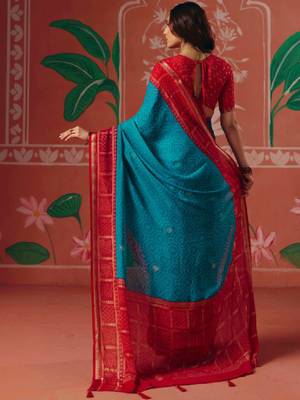 Bandhani zari poly georgette bandhani saree 3