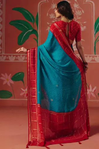 Bandhani zari poly georgette bandhani saree