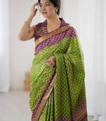 Bandhani zari pure cotton bandhani saree