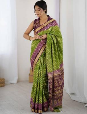 Bandhani zari pure cotton bandhani saree 3