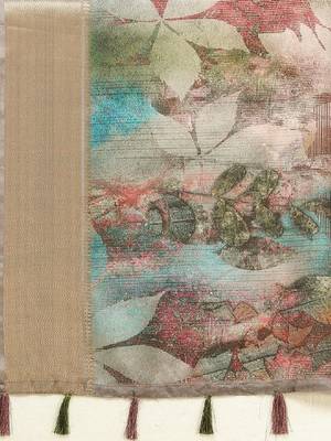 Ethnic motifs print zari bandhani saree 3