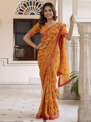 Women bandhani printed bandhani saree 2