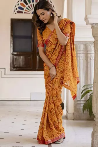 Women bandhani printed bandhani saree