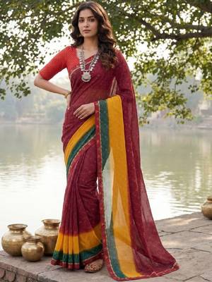 Bandhani pure georgette bandhani saree 1