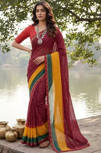 Bandhani pure georgette bandhani saree