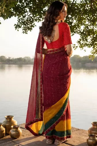 Bandhani pure georgette bandhani saree