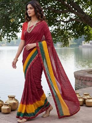 Bandhani pure georgette bandhani saree 3