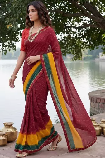 Bandhani pure georgette bandhani saree