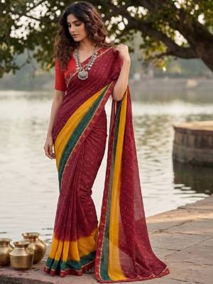 Bandhani pure georgette bandhani saree 4