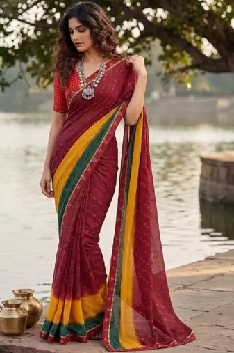 Bandhani pure georgette bandhani saree