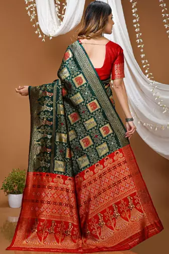 Bandhani silk blend fusion bandhani saree