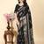 Floral printed cotton silk bandhani saree