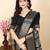 Floral printed cotton silk bandhani saree