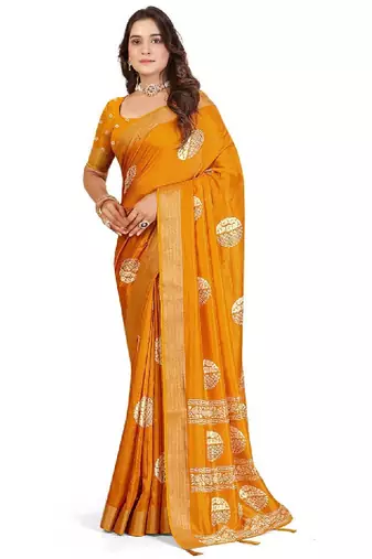 Ethnic motifs printed woven design bandhani saree