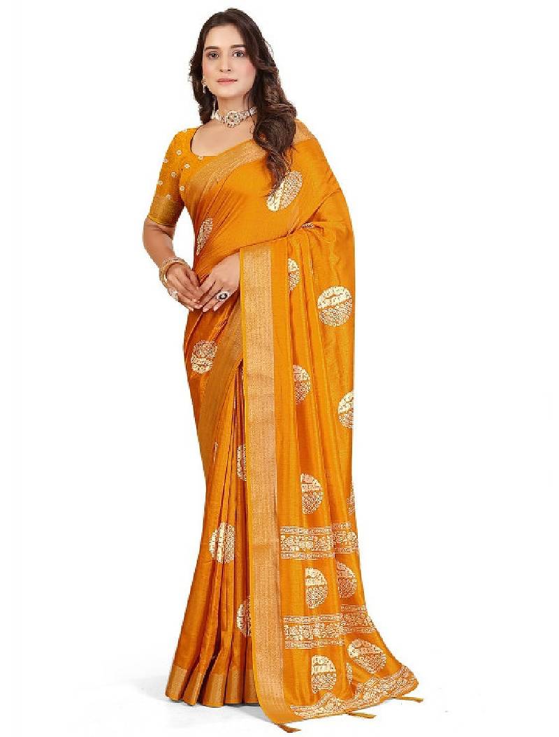 Ethnic motifs printed woven design bandhani saree
