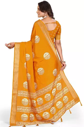 Ethnic motifs printed woven design bandhani saree