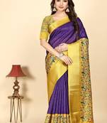 Checked printed bandhani saree