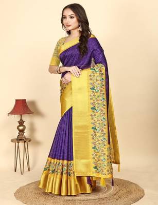 Checked printed bandhani saree 2