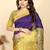 Checked printed bandhani saree