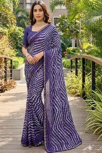 Leheriya pure georgette leheriya saree