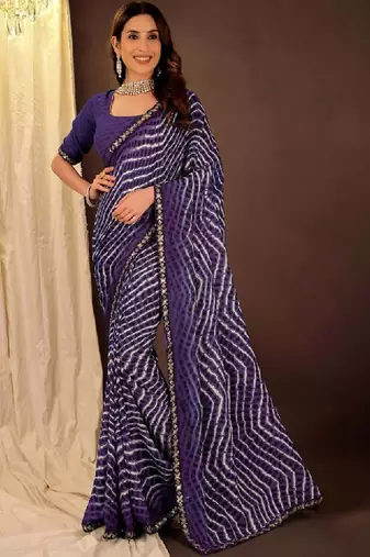 Leheriya pure georgette leheriya saree