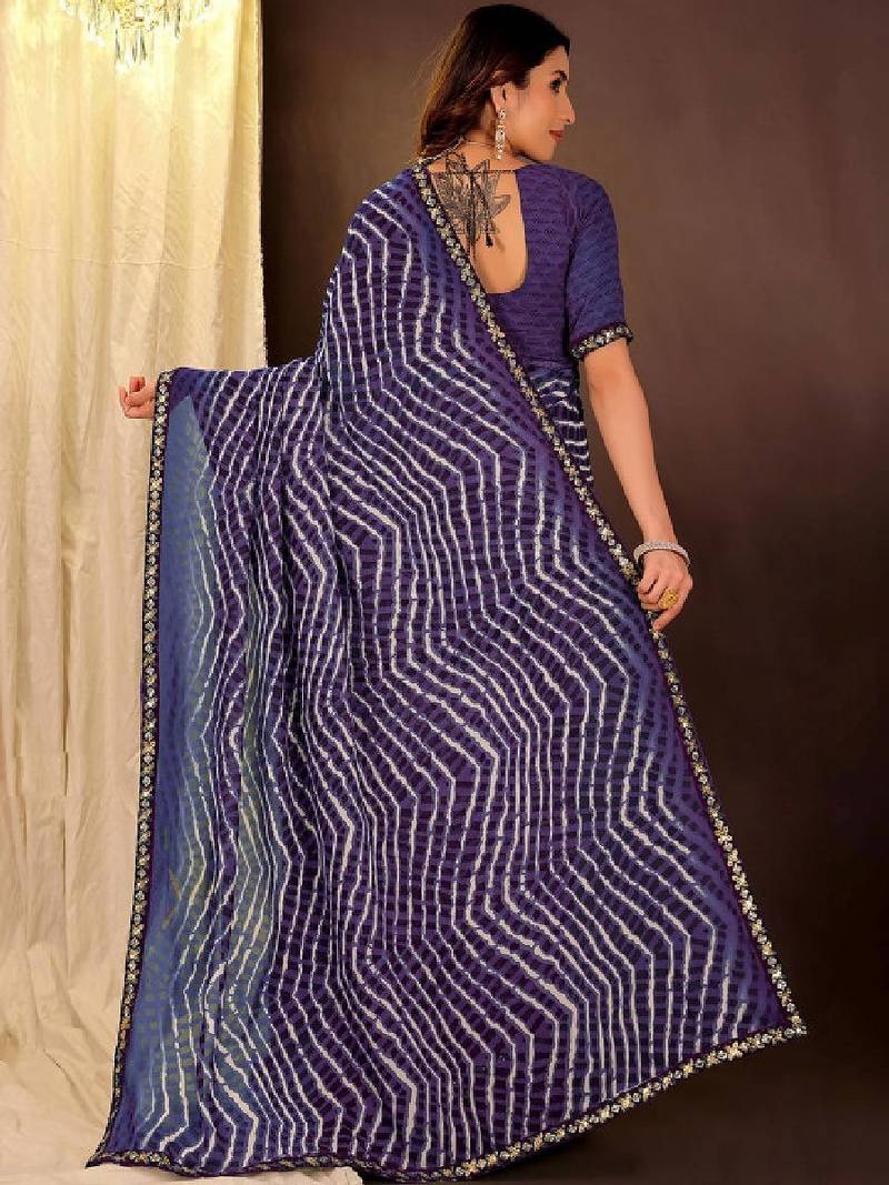 Leheriya pure georgette leheriya saree