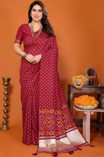 Printed patta border saree