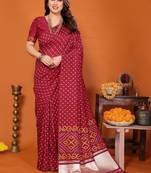 Printed patta border saree