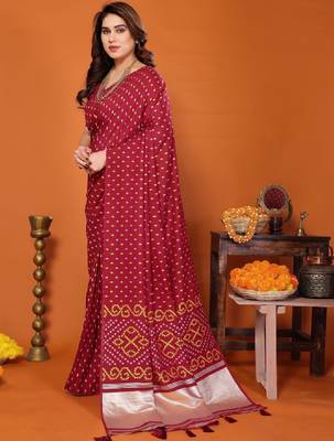 Printed patta border saree 2
