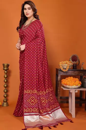 Printed patta border saree