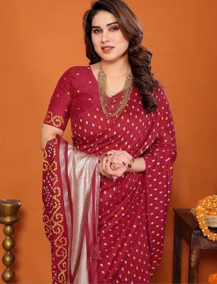 Printed patta border saree 3