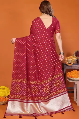 Printed patta border saree