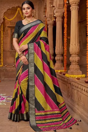 Leheriya silk blend leheriya saree