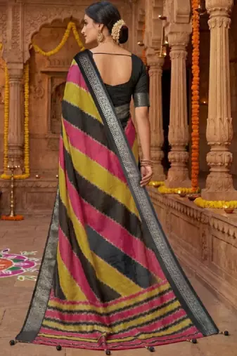 Leheriya silk blend leheriya saree