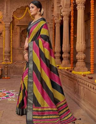 Leheriya silk blend leheriya saree 3