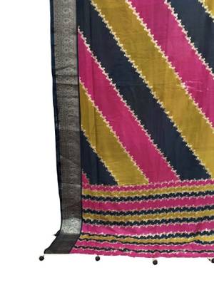 Leheriya silk blend leheriya saree 4