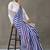 Striped printed ready to wear saree with blouse piece