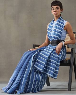 Woven design ready to wear leheriya saree with blouse piece 2