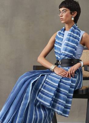 Woven design ready to wear leheriya saree with blouse piece 3