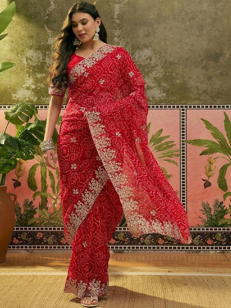 Bandhani printed sarees