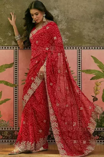 Bandhani printed sarees