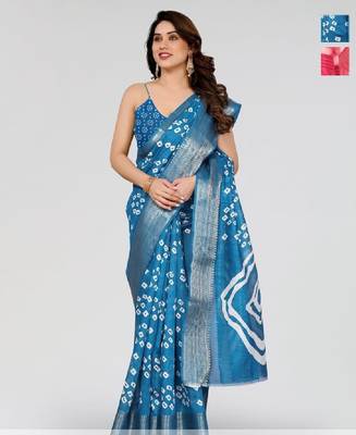 Women pack of 2 bandhani printed saree 1
