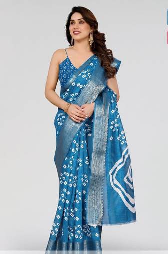 Women pack of 2 bandhani printed saree