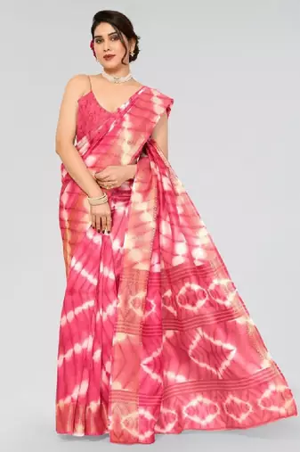 Women pack of 2 bandhani printed saree