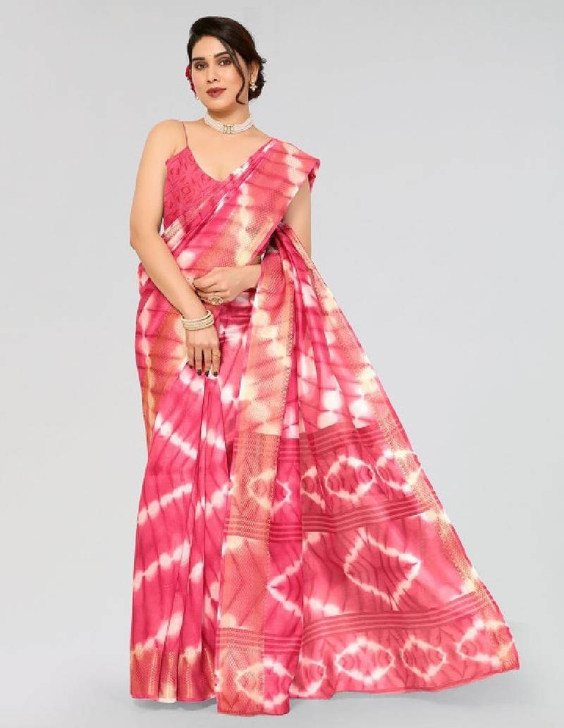 Women pack of 2 bandhani printed saree