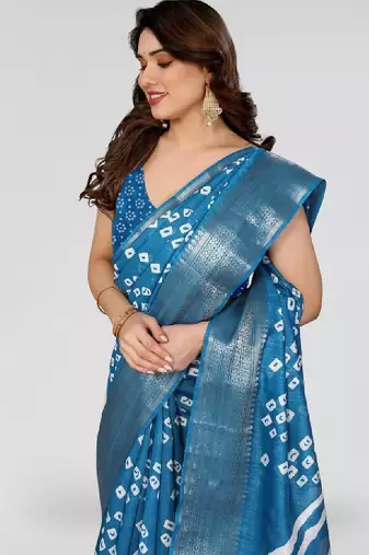 Women pack of 2 bandhani printed saree