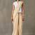 Striped linen blend ready to wear saree with blouse piece