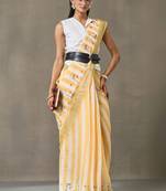 Striped printed ready to wear saree with blouse piece