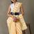 Striped printed ready to wear saree with blouse piece