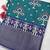 Blue printed hand batik cotton silk saree